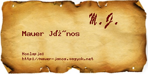 Mauer János névjegykártya