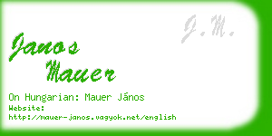 janos mauer business card